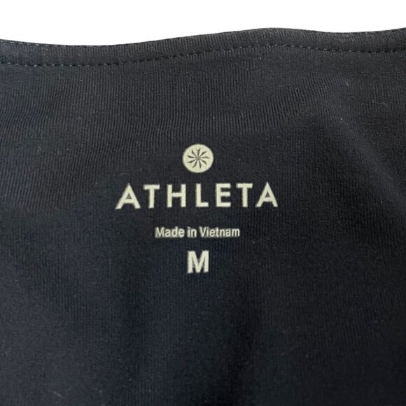 Athleta Size Medium Navy Cropped White Textured Geometric Shape Tight Le… - Picture 9 of 9